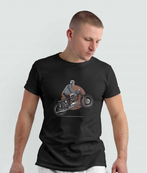 Мъжка тениска с щампа Готика Motor and skeleton - TShirtArtShop.com